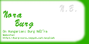 nora burg business card
